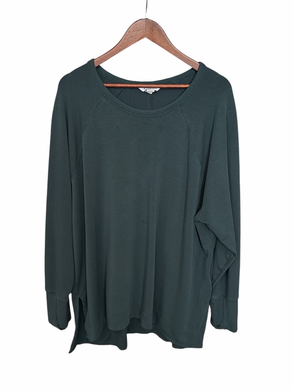 Athleta green soft crewneck sweatshirt size 2X athleisure lounge workout gym